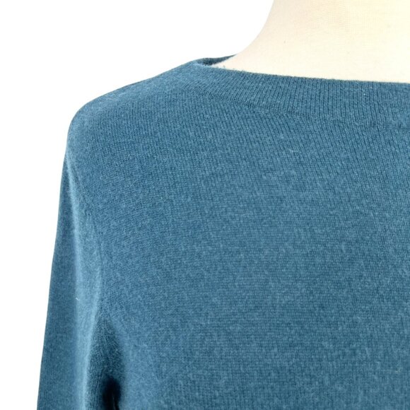 Talbots Teal Pure Cashmere Sweater 3/4 Sleeves Size Petite Small - Picture 3 of 11